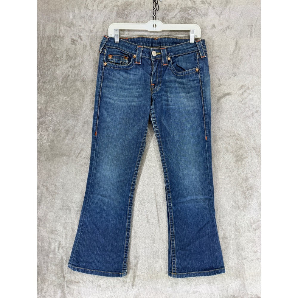 True Religion Bobby Low Rise Straight Leg Blue Jeans Medium Wash Made in USA 30